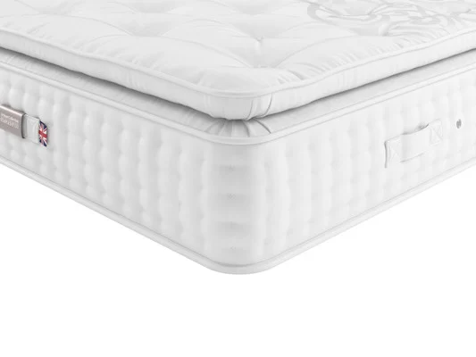 Official Bensons for Beds mattress close-up showing a ventilated, layered construction