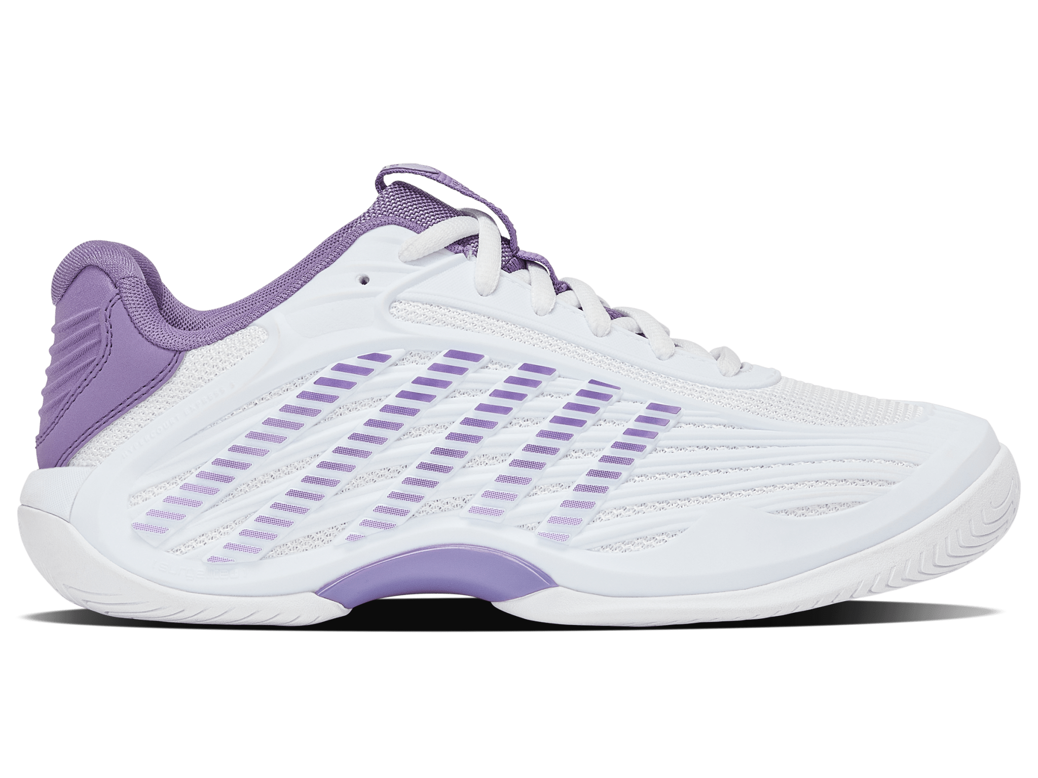 K-Swiss Hypercourt Express 3 tennis shoe in white, purple haze and lunar rock