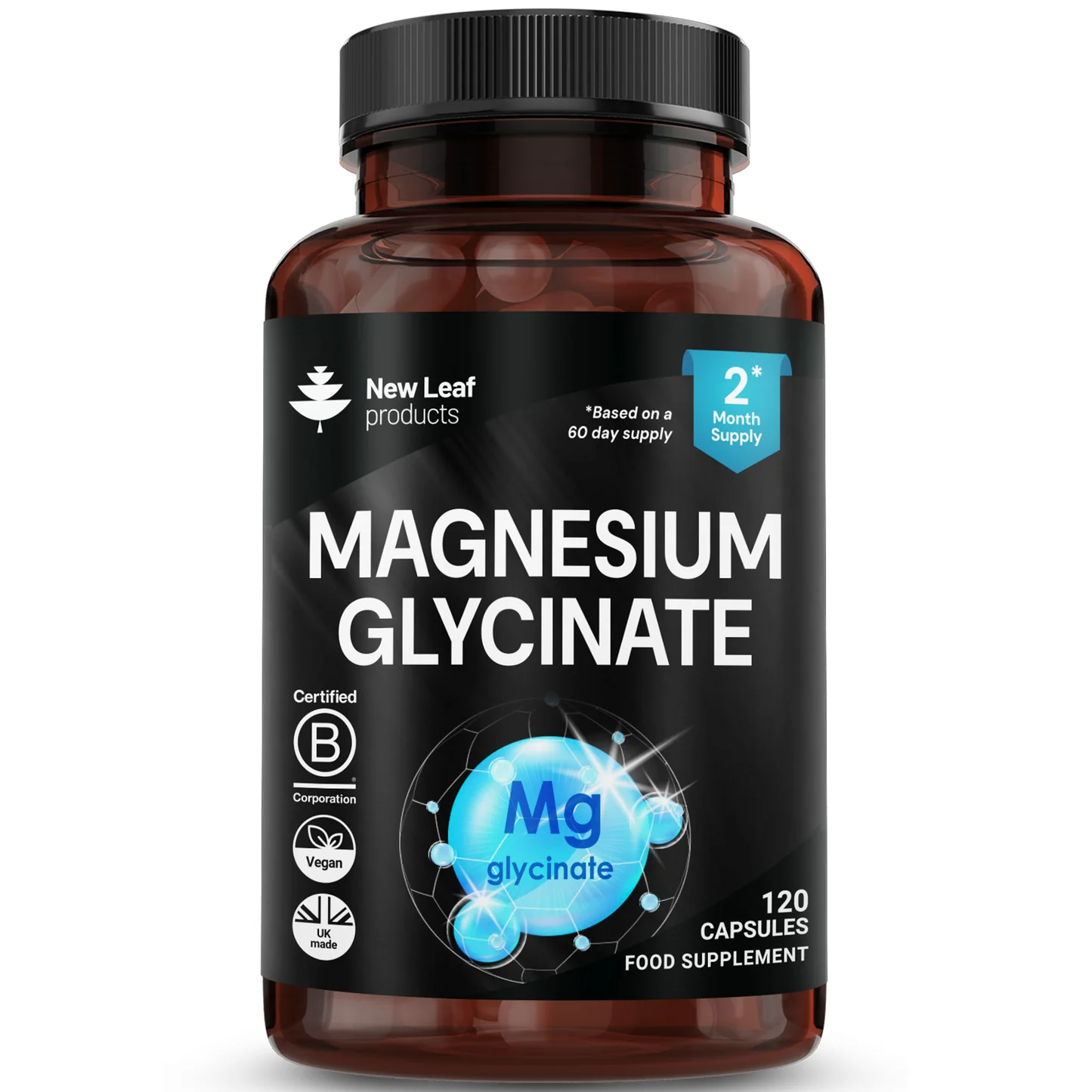 New Leaf Products Magnesium Glycinate 120 Capsules