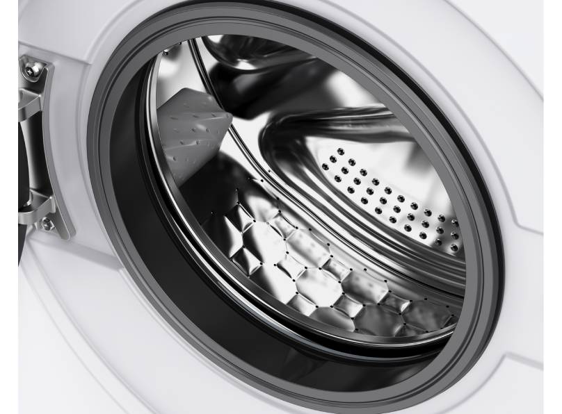 Official close-up of the HYE slimline washing machine drum and door seal