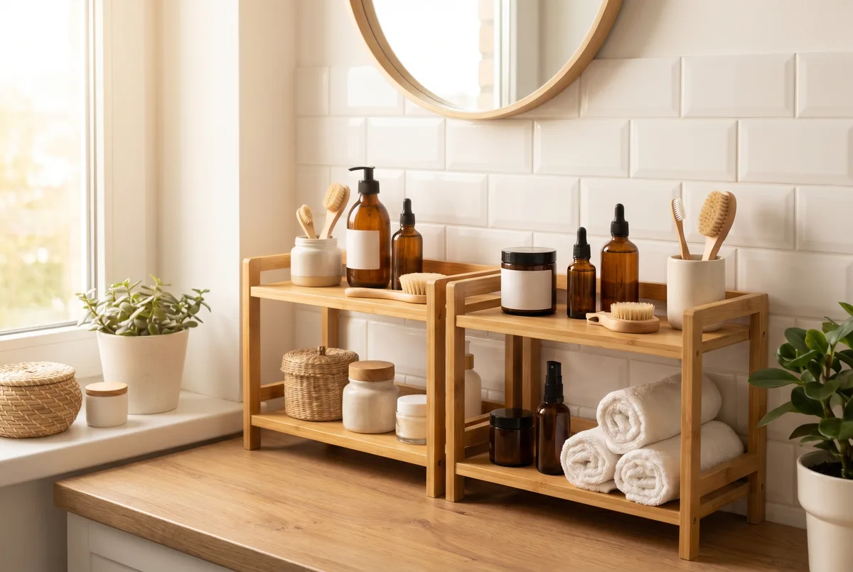The Bathroom Shelf Rearrangement That Made a Tiny Bathroom Feel Twice as Organized