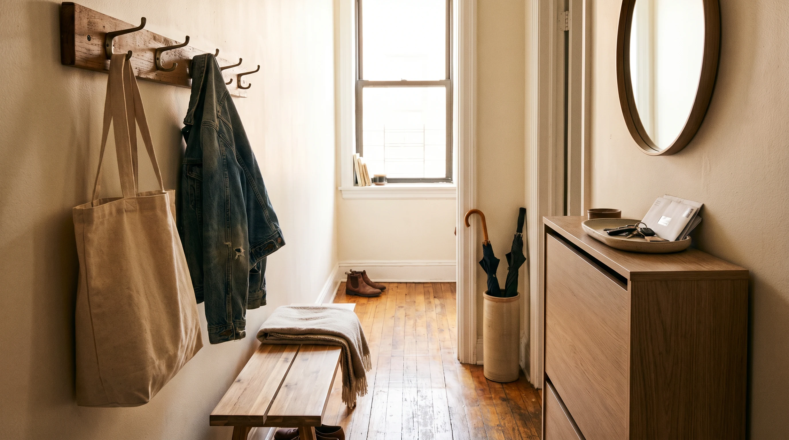 8 Entryway Pieces That Keep a Small Apartment from Looking Permanently Busy