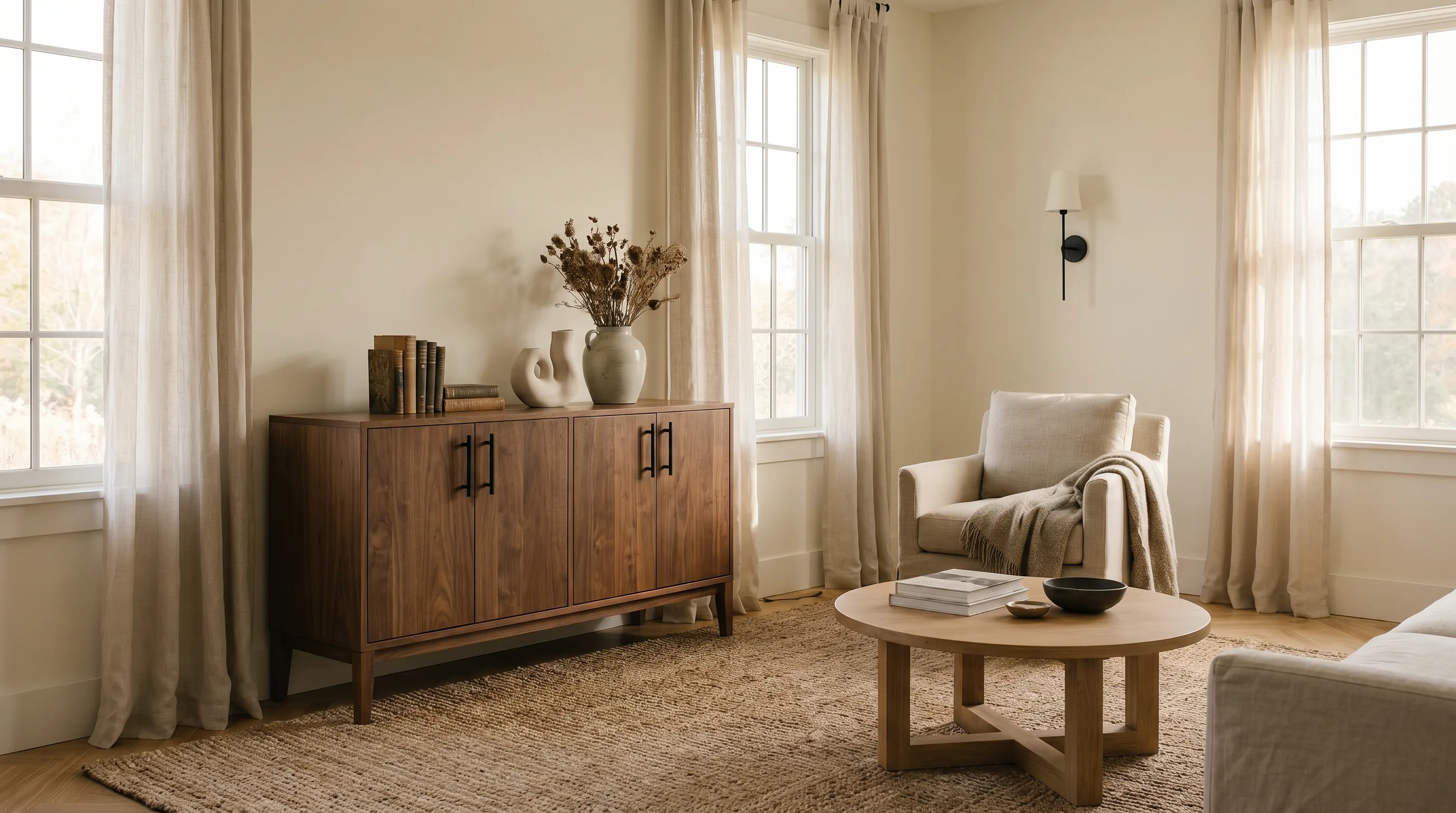 The Case for Mixing Black Accents with Warm Wood Instead of Cool Gray