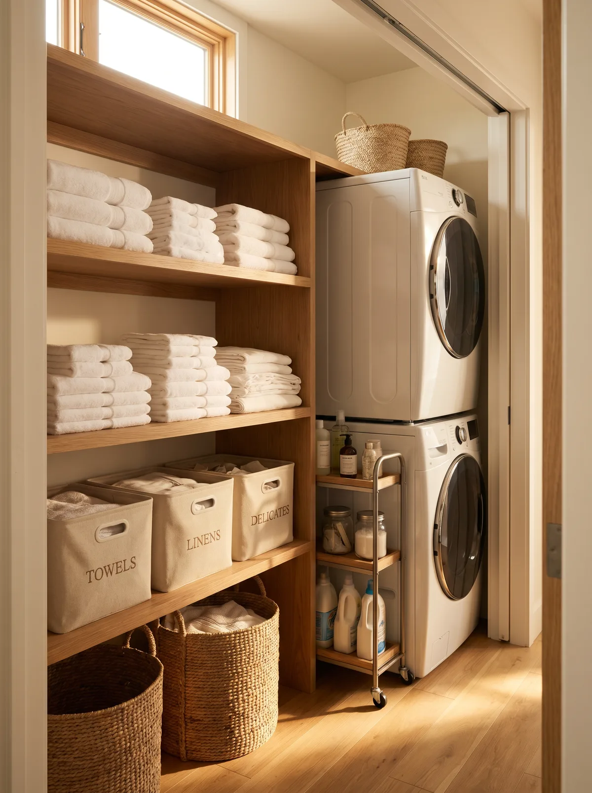The Laundry Closet Makeover That Turned a Chaotic Shelf Into a Hidden System