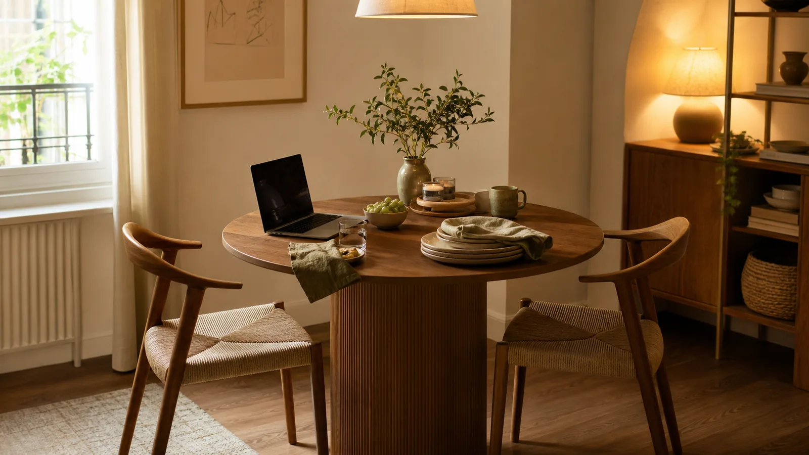 A Small Dining Table Setup That Works for Weekdays and Guests