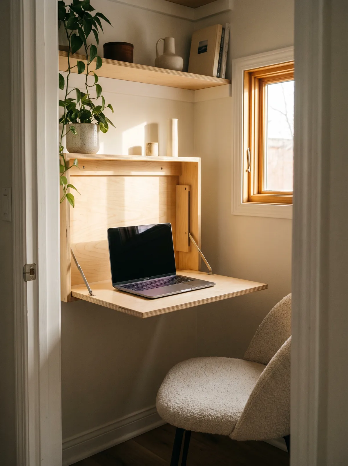 Compact Wall-Mounted Fold-Down Desk