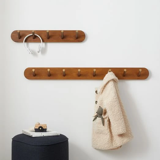 West Elm Mid-Century Wall Rack in acorn finish