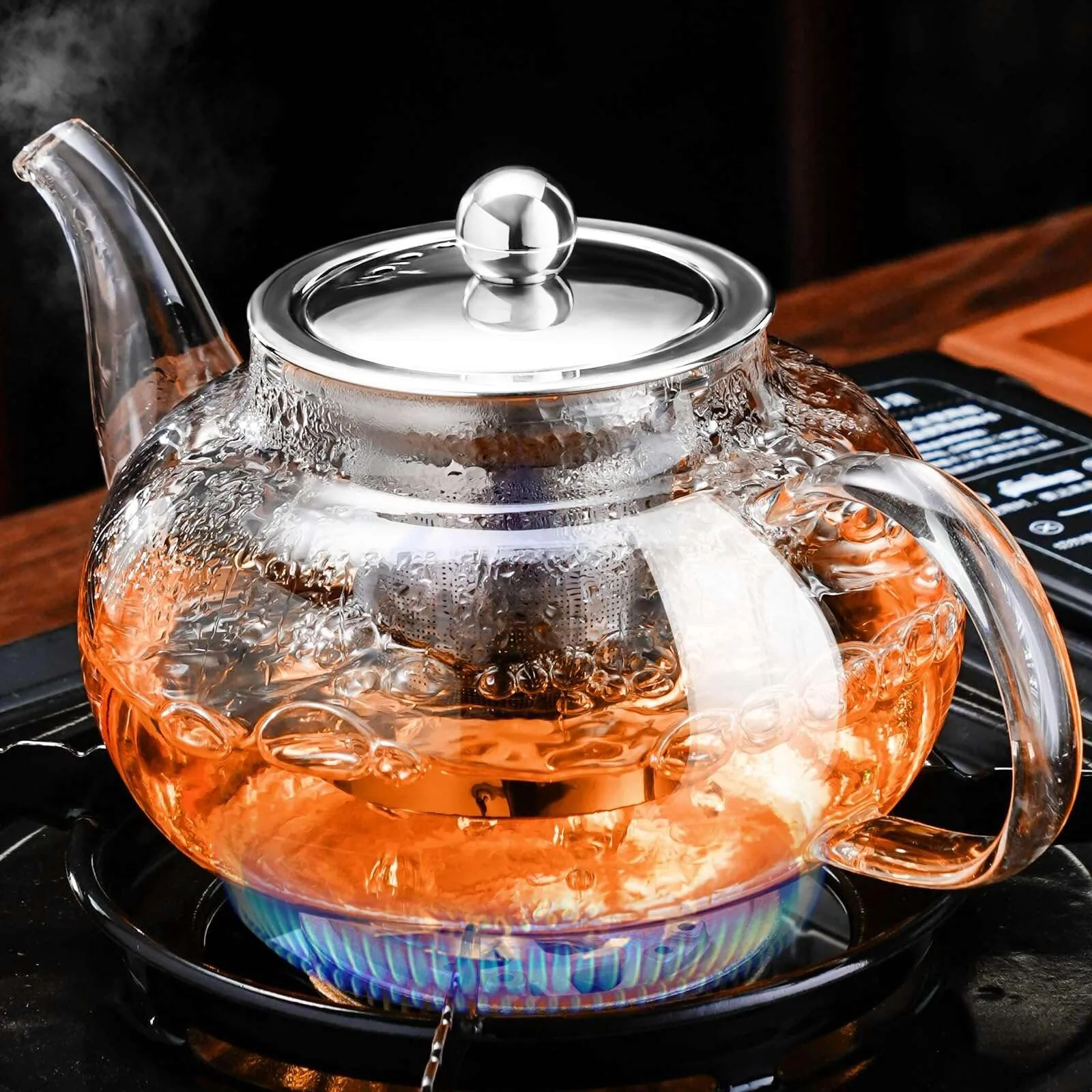 Glass teapot set with infuser