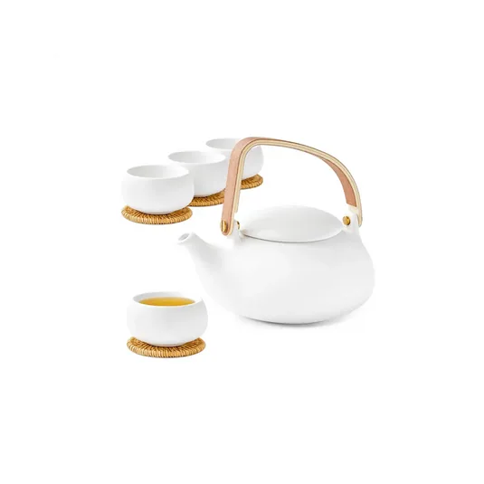 Minimalist Japanese ceramic tea set
