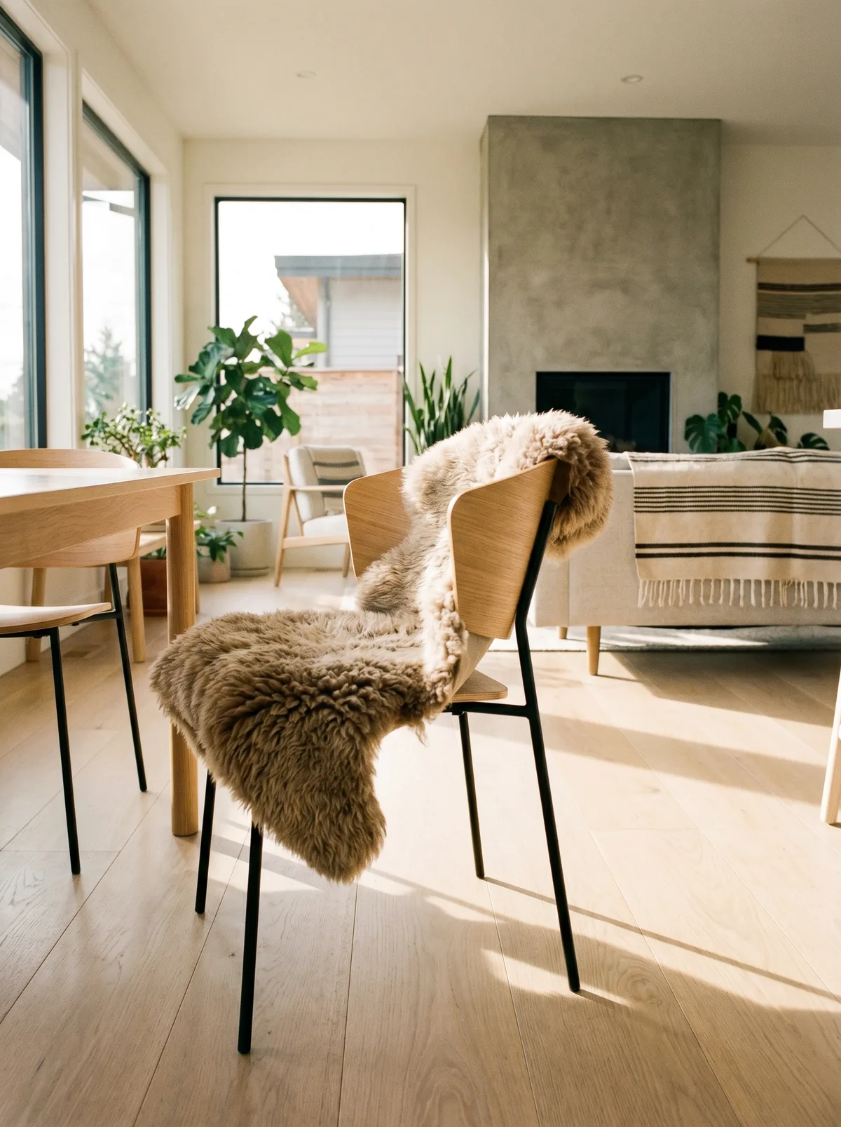 Sheepskin Throw on Chair