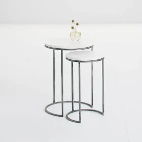 Marble-topped nesting tables